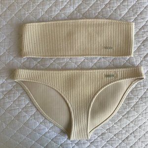 White Triangle Strapless Bikini